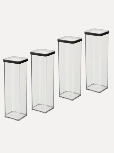 Изображение товара Набор контейнеров для хранения сыпучих продуктов, макарон круп сахара Rotho LOFT 1,5 литра, 4 шт.