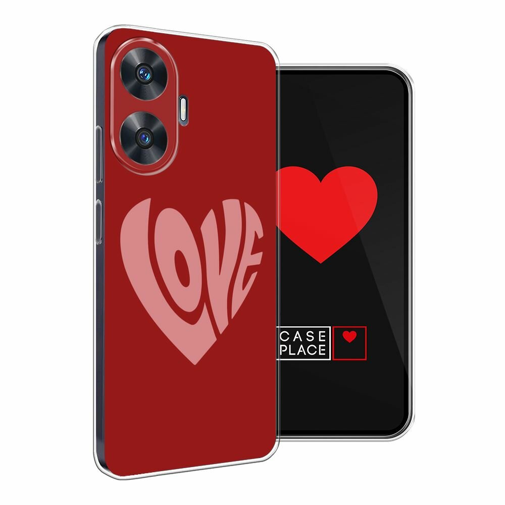 Чехол на Realme C55 / Реалми C55 с принтом "Love heart 1 - 14 февраля" — фото 1