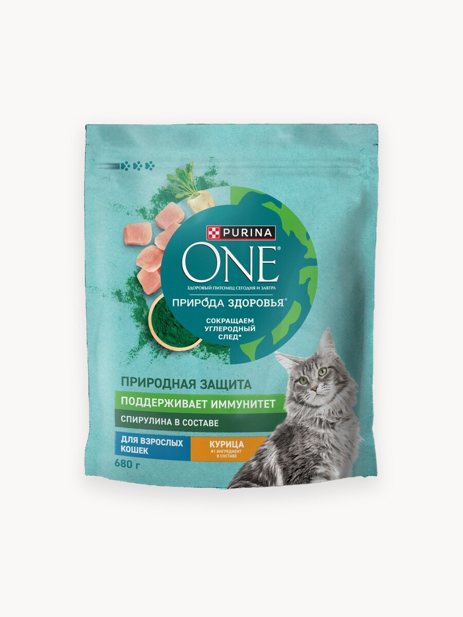 Сухой корм PURINA ONE® Природа Здоровья® для взрослых кошек с курицей, 680 г