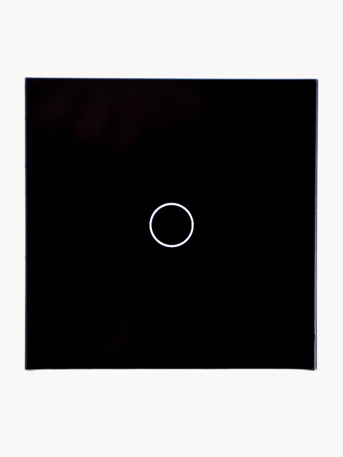 Умный выключатель сенсорный Wi-Fi+RF, одноклавишный, с нулем и без нуля, стеклянный, черный, умный дом