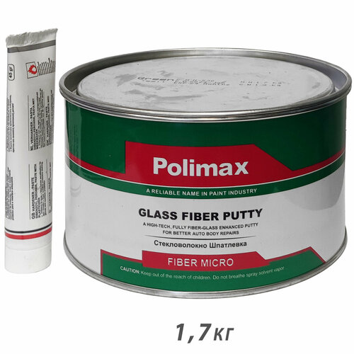Шпатлевка со стекловолокном GLASS MICRO зеленая POLIMAX (1,7кг)