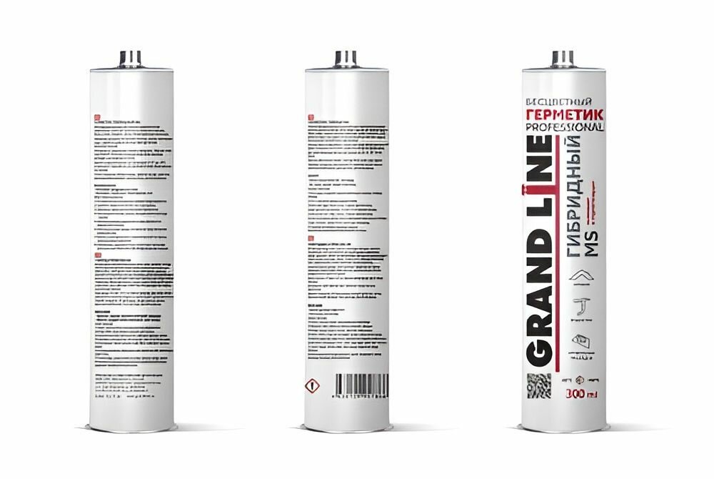 Изображение Герметик, Grand Line Professional, Гибридный MS, Клей герметик, Цвет - Прозрачный , 300 мл