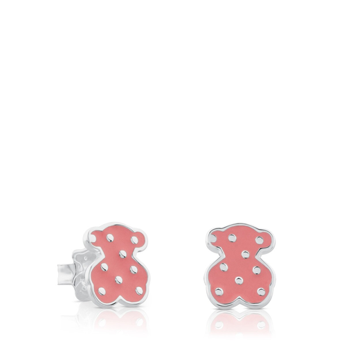 Серьги пусеты Tous размер 11 мм серебряный розовый 4091₽