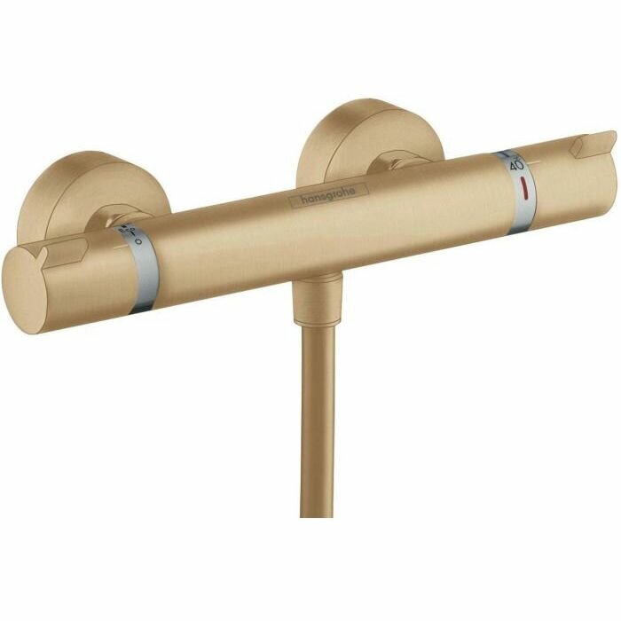 Смеситель Hansgrohe Ecostat для душа, настенный, термостатический, цвет: шлифованная бронза 13116140