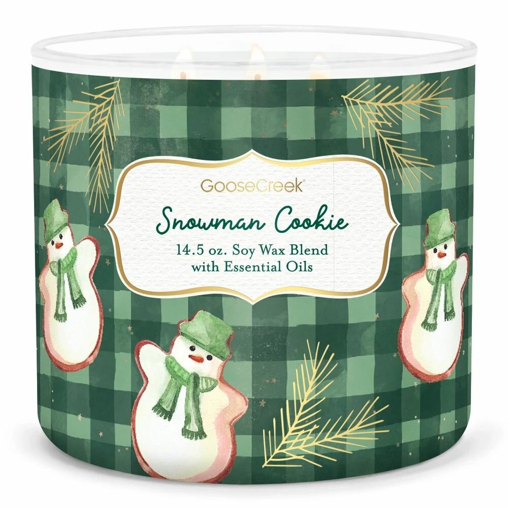 Goose Creek ароматическая свеча 3х фитильная Snowman Cookie