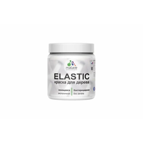 фото Акриловая краска для дерева malare elastic для наружных и внутренних работ, быстросохнущая без запаха, матовая, византия, 0.5 кг 4610362817527