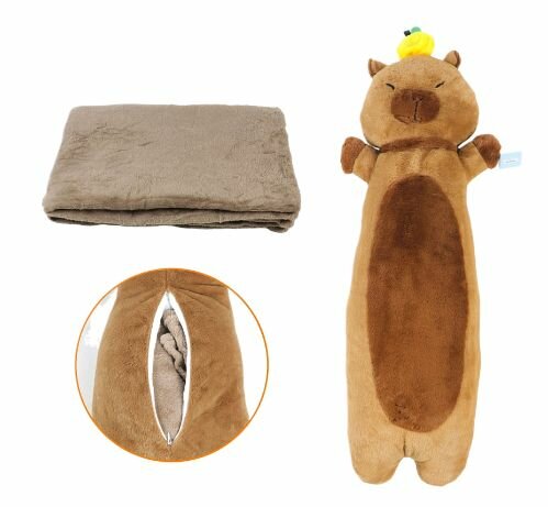 Мягкая игрушка "Капибара с пледом" — фото 1