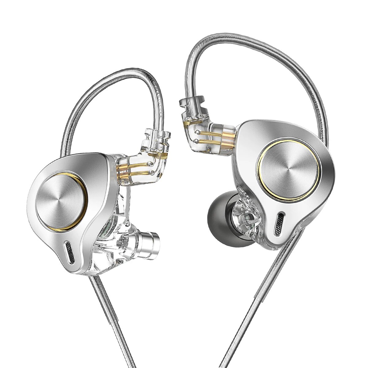 Проводные наушники SGOR Luna, Hi-Fi наушники-вкладыши с плоскостным драйвером 13,5 мм, с разъемом USB Type-C, Silver no mic 3.5mm