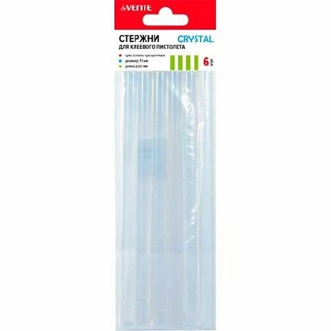 Клеевые стержни deVENTE 11 мм, 6 шт, длина 200 мм, прозрачные (4181000)