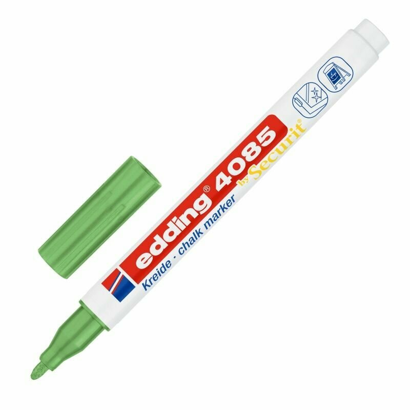 Маркер меловой edding 1-2 мм, зеленый металлик