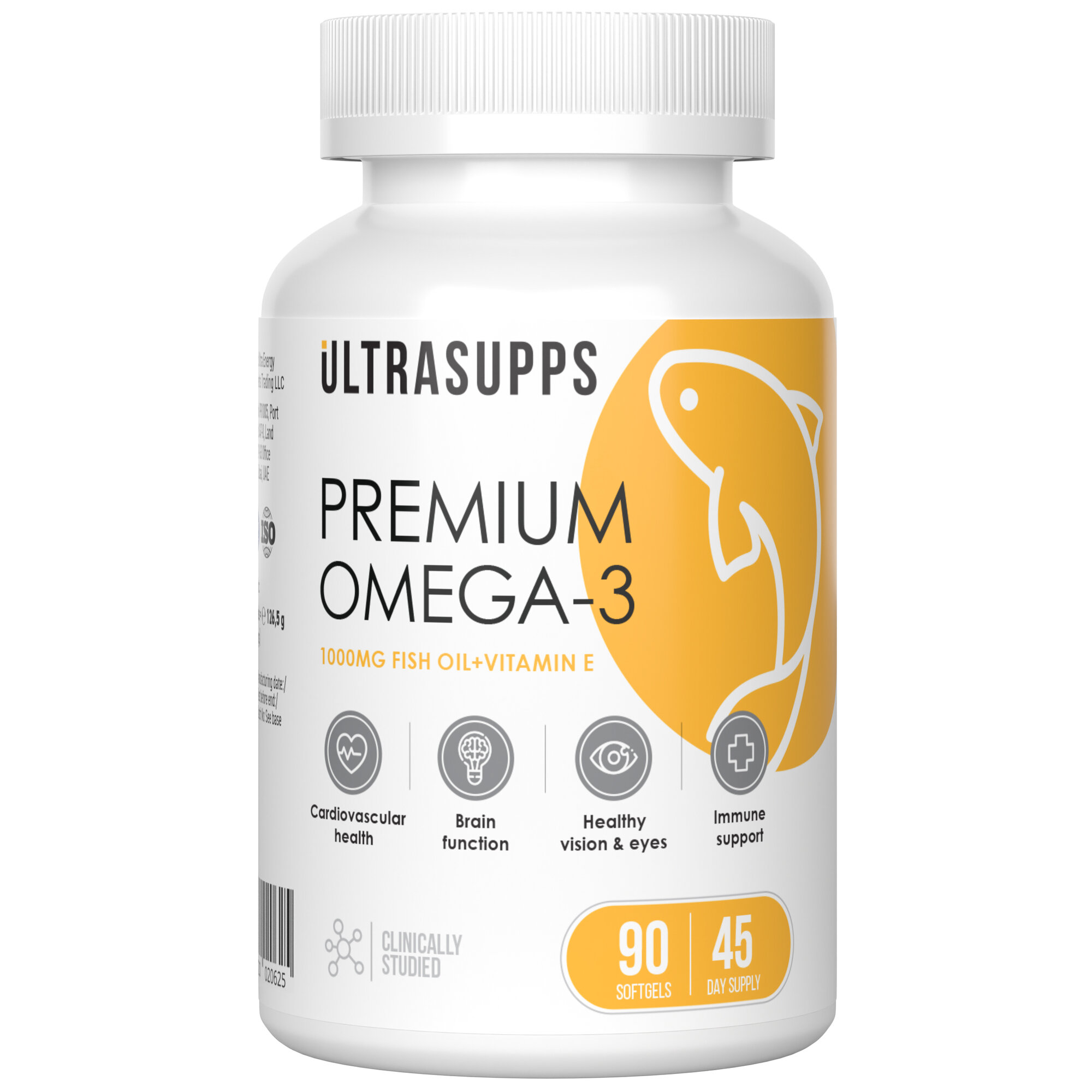 Омега-3 UltraSupps Premium Omega-3 1000 mg - 90 гелевых капсул