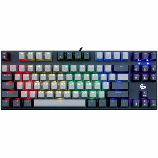 Клавиатура Gembird KB-G600 87кл Rainbow красн. свитчи 1.8м черная