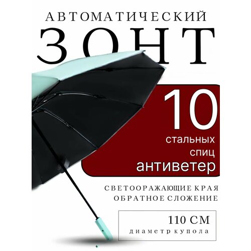 Мини-зонт Classica, черный/голубой