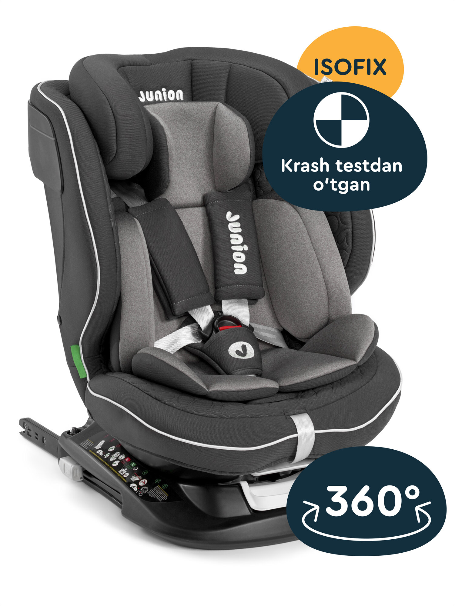 Автокресло JUNION Julsi i-size группа 0+/1/2/3 (0-36 кг), цвет черный