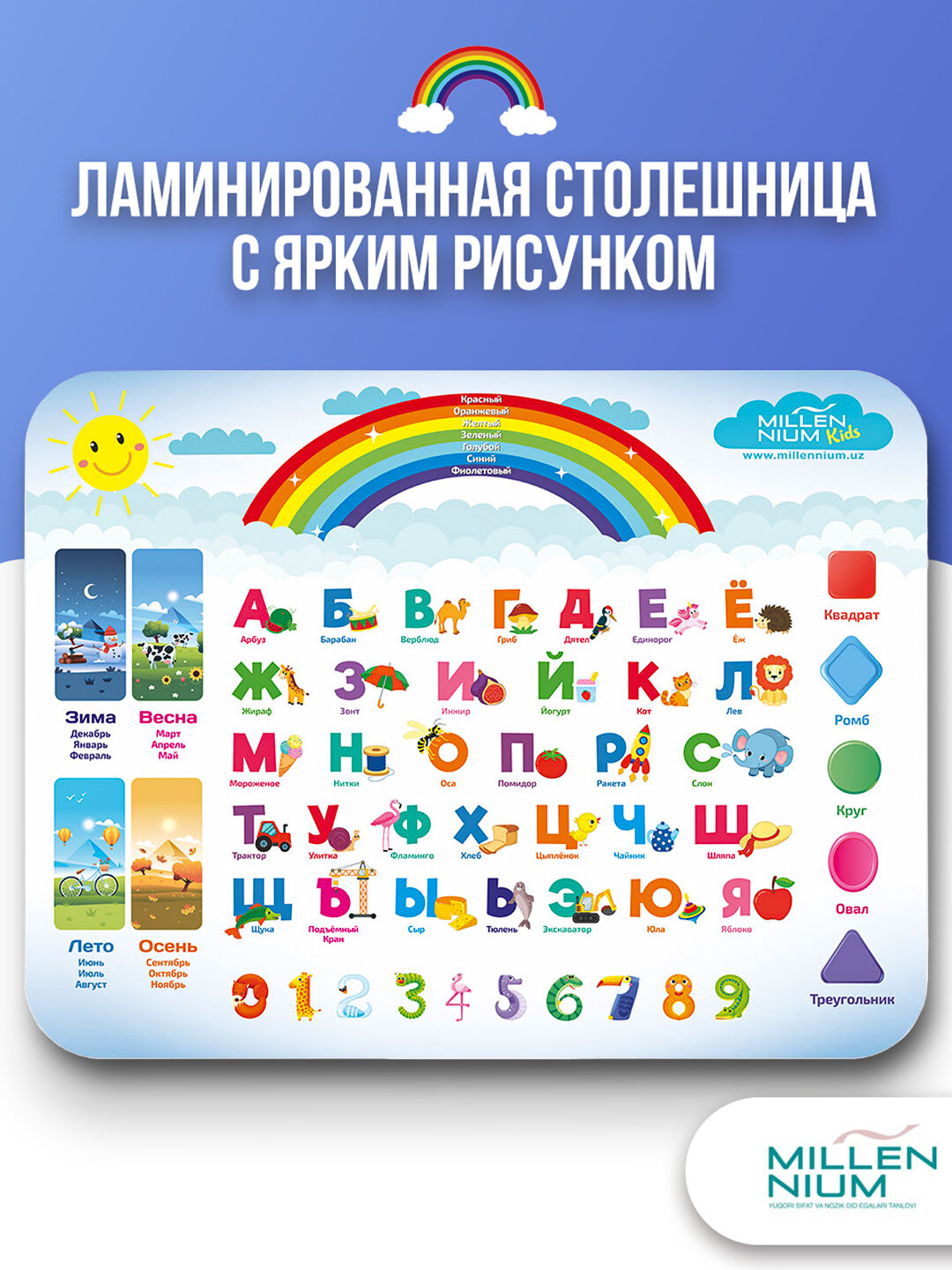 Детский стол и стул Milennium, комплект развивающий, обучающий, письменный, мебель для детей — фото 1