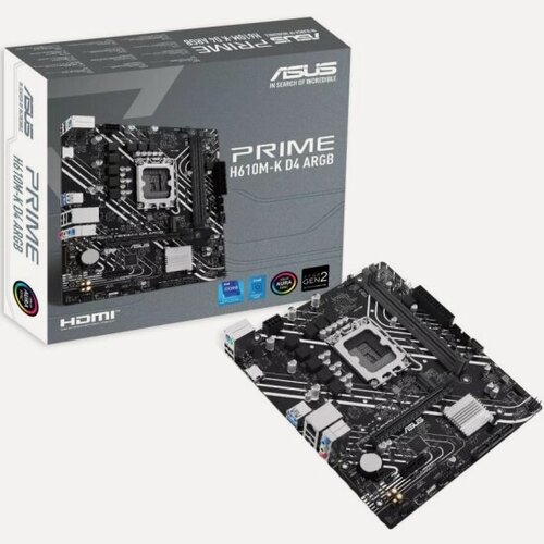 Изображение товара Материнская плата Asus PRIME H610M-K D4 ARGB (LGA1700, mATX)