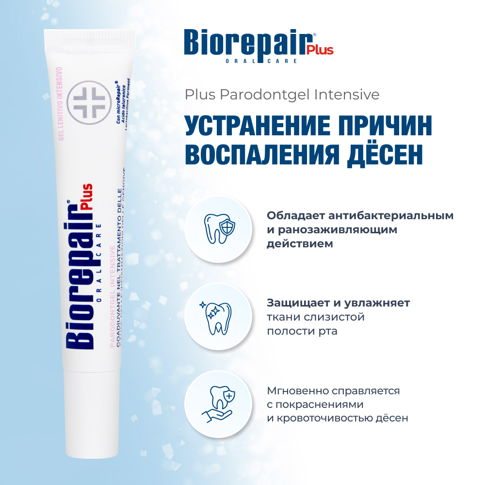 Успокаивающий гель для десен Biorepair Plus Parodontgel, 20 мл — фото 1