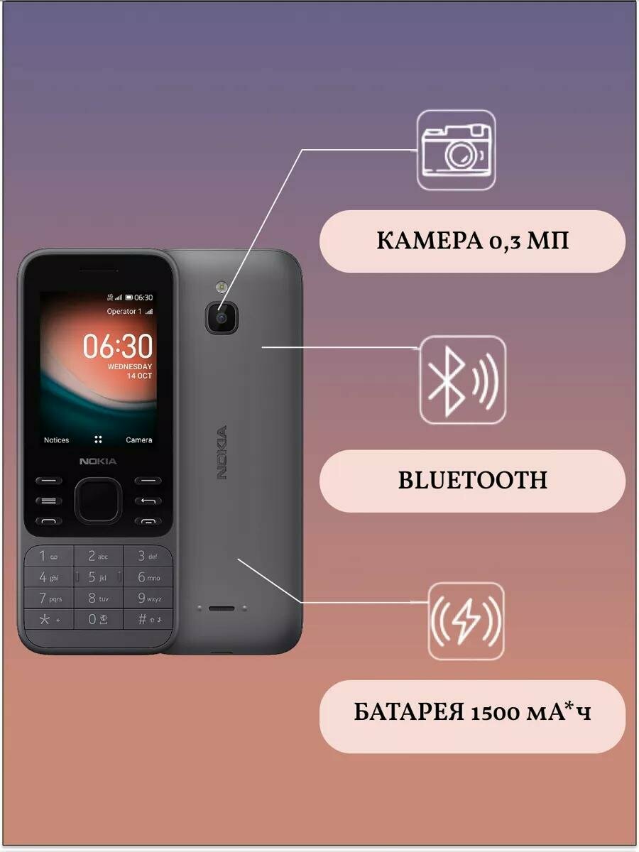 Мобильный телефон кнопочный Nokia 6300 2 sim — фото 1