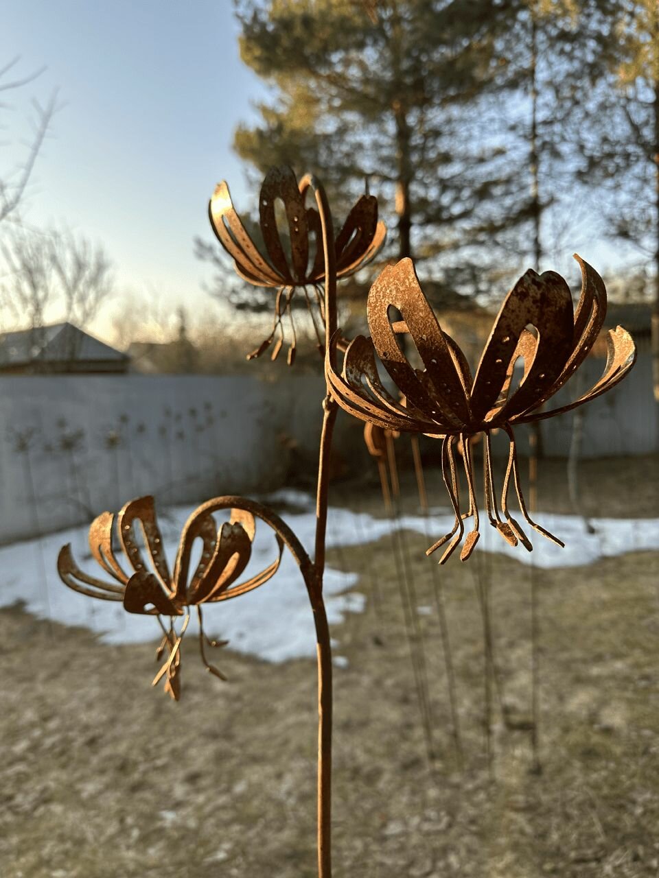 Стик для сада  Мартагон   изящная лилия  30x156 см  искусственная ржавчина