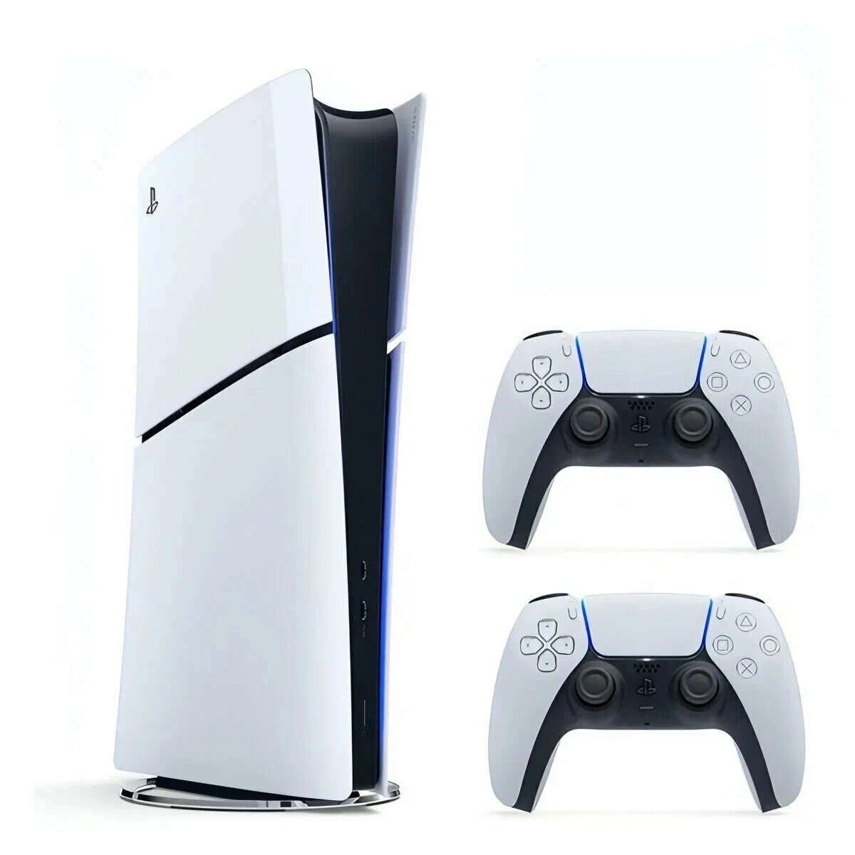 Игровая приставка Sony PlayStation 5 Slim Digital Edition без дисковода 1000 ГБSSD без игр белый2-й геймпад