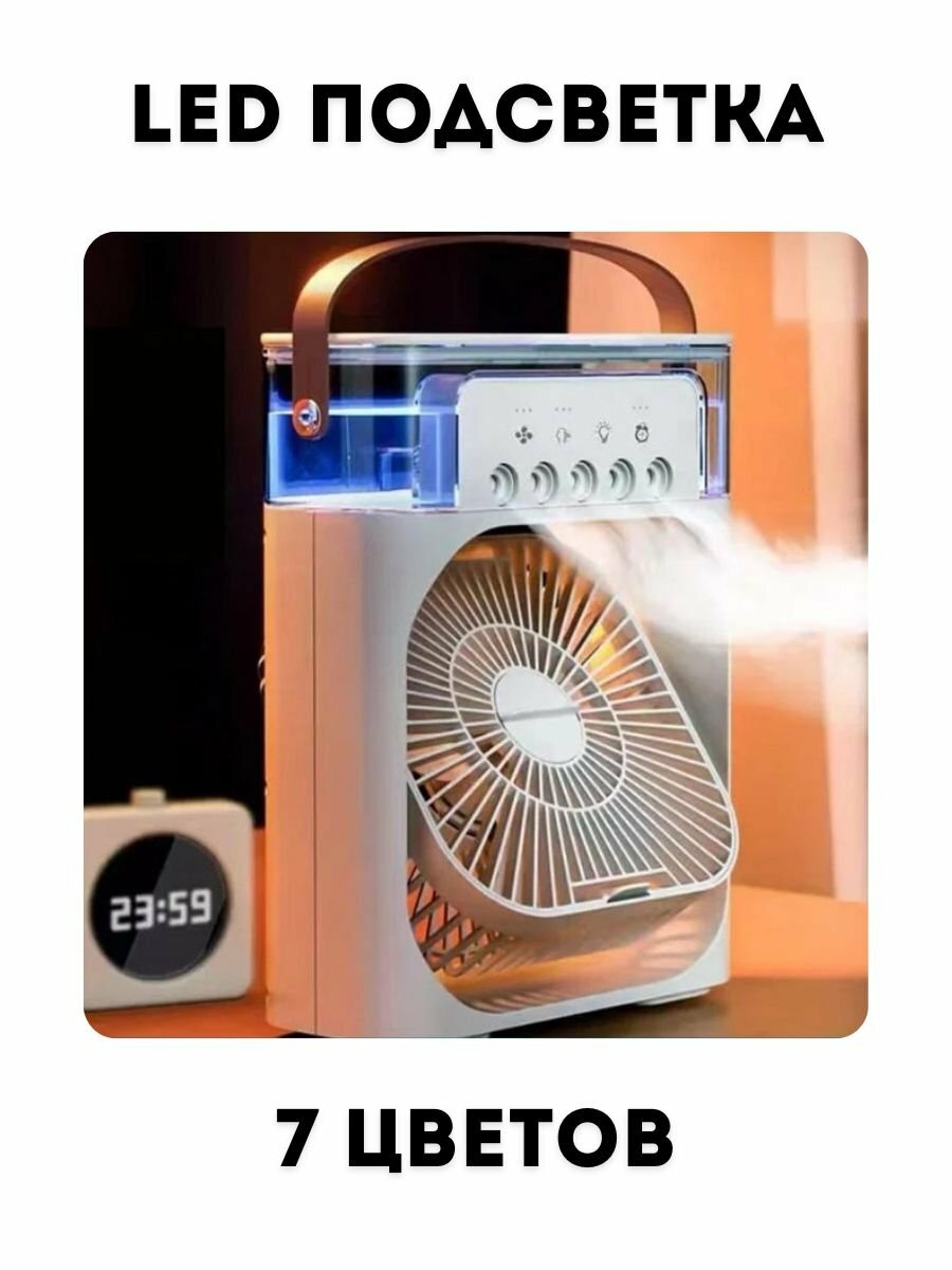 Обзор: Увлажнитель настольный 3 в 1 вентилятор PowerNest с подсветкой