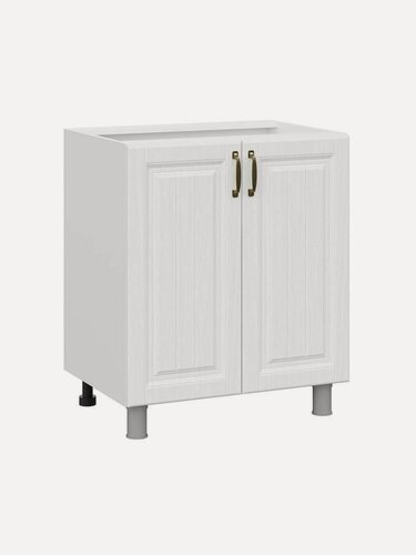 Изображение товара Кухонный модуль напольный, стол Флоренс с полками, с доводчиками, 70х50.6х82.4 см, Белый / Белый текстурный