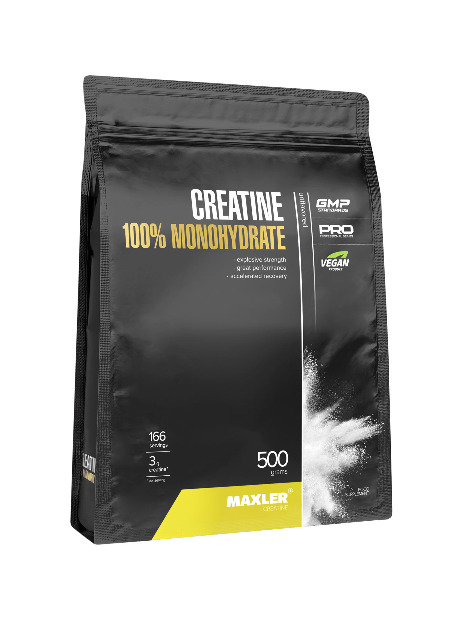 Креатин моногидрат Maxler 100% Creatine Monohydrate, без вкуса, пакет, 500 г
