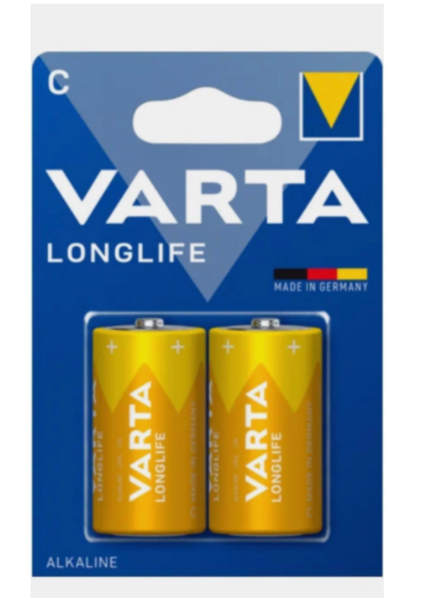 Батарейка VARTA LONGLIFE LR14 (С), 1.5 В, алкалиновая, 2 шт. в блистере