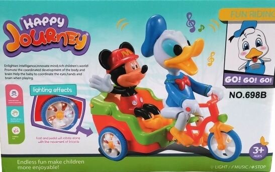 Музыкальная игрушка, Мышка с уточкой на велосипеде, 3+ — фото 1