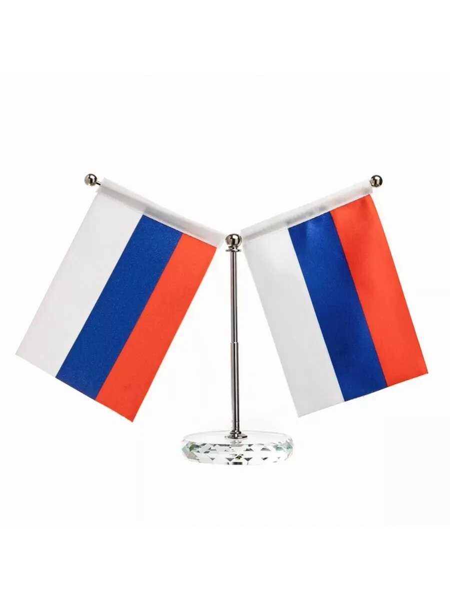 Флаг России настольный, с двумя флажками 8 х 11 см