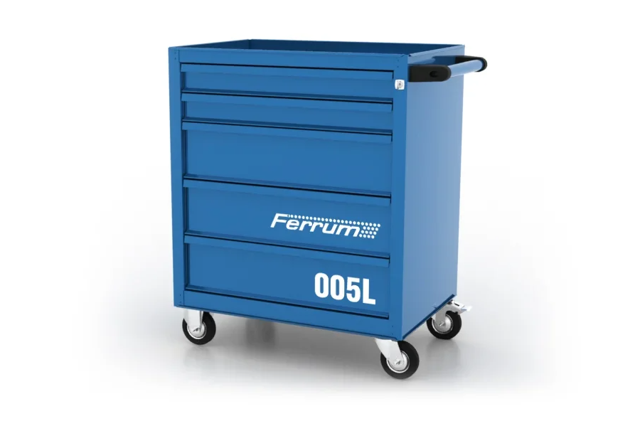 Тележка инструментальная с 5 ящиками, синий цвет, Ferrum 02.005L-5015