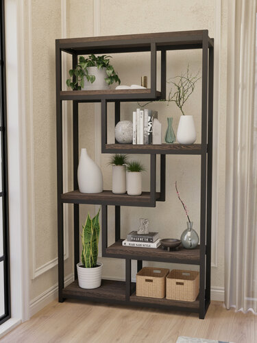 Изображение товара Стеллаж Landloft "Бергер" Лофт, открытый, универсальный, цвет венге винтаж