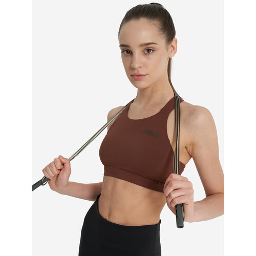 фото Топ спортивный fila women's fitness bra, размер 42, коричневый