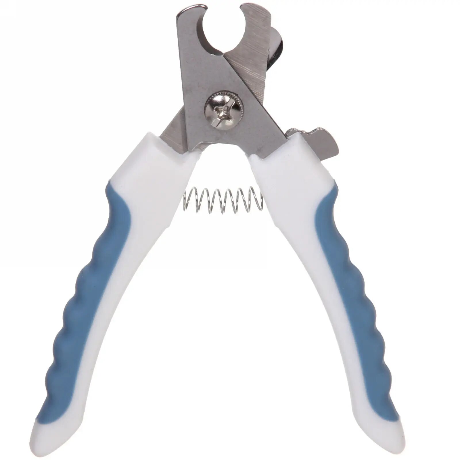 Картинки Когтерез «зооультра» для животных, пружинный механизм, прорезиненные ручки, 16 см, белый/голубой