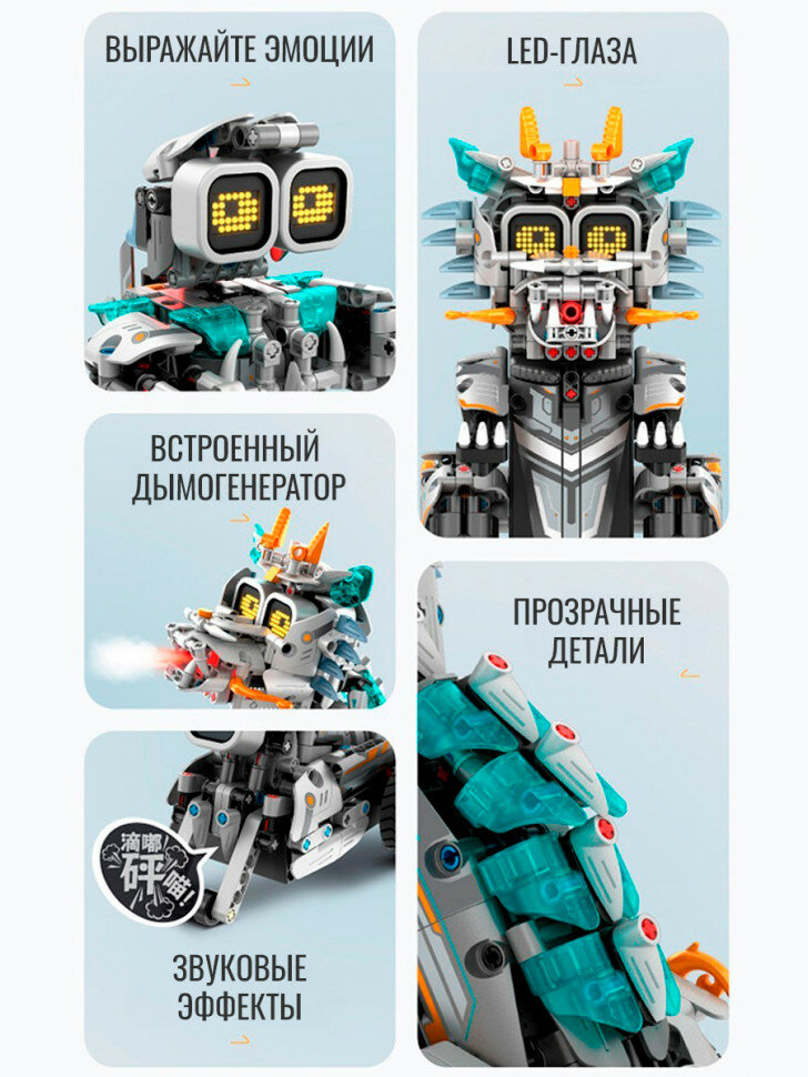 Конструктор iM.Master Программируемый робот с дисплеем (3 в 1) - дракон 8054 — фото 1