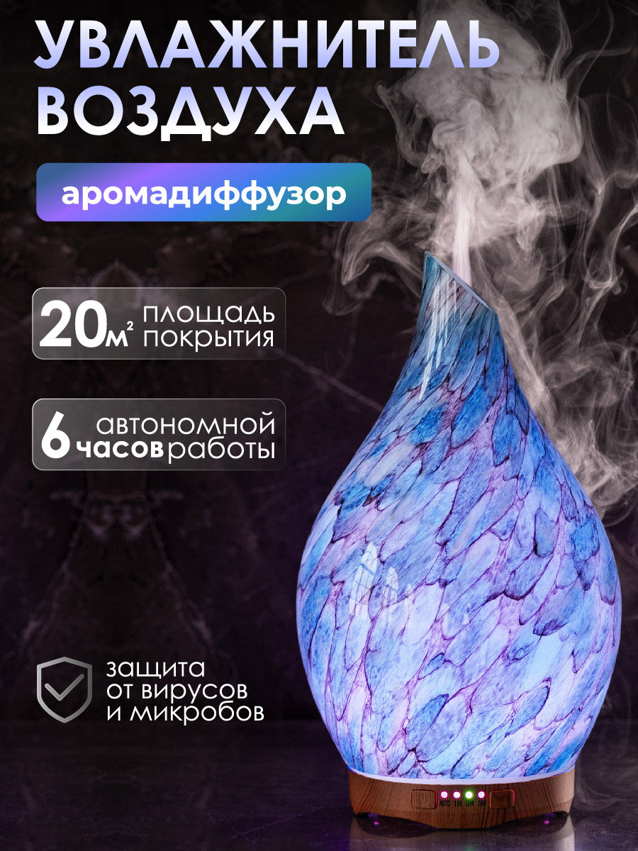 Увлажнитель воздуха для дома, ультразвуковой, настольный / автоматический аромадиффузор с таймером, воздухоочиститель с увлажнением портативный Neptune