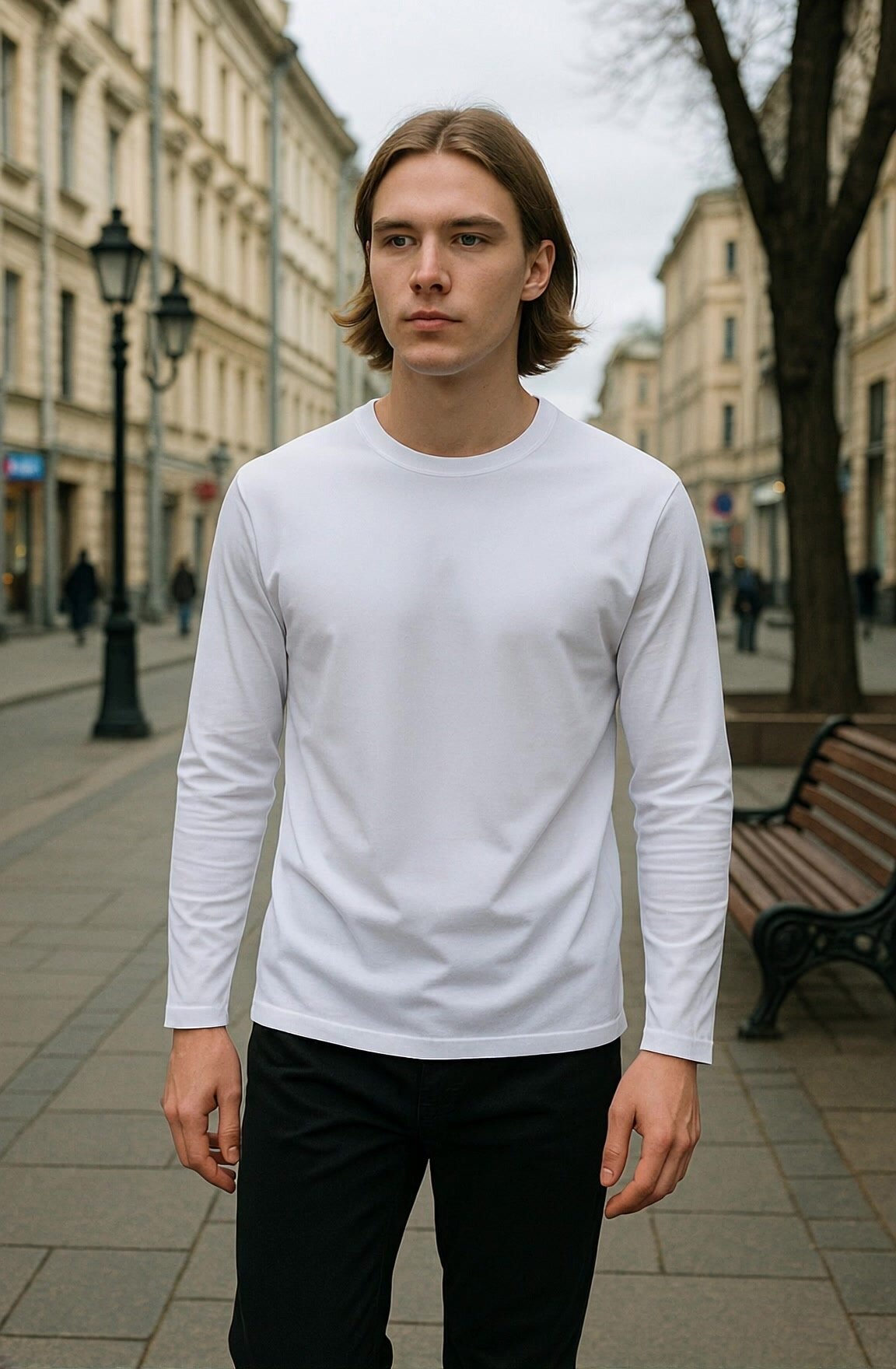 Лонгслив Alessandro Manzoni, размер 52, , белый — фото 1