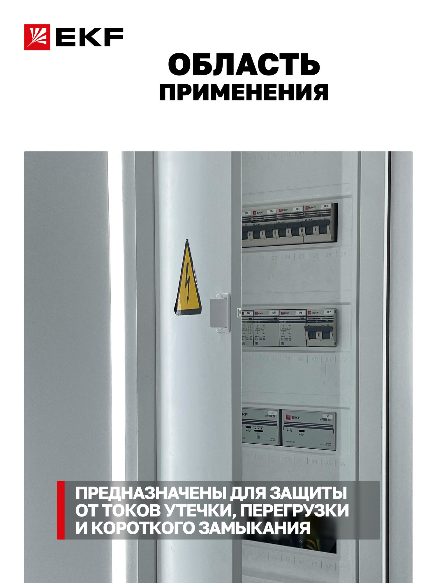 Автоматический выключатель дифференциального тока EKF Basic 1P+N 50А 30мА тип АС х-ка C эл. 4,5кА АД-12 — фото 1