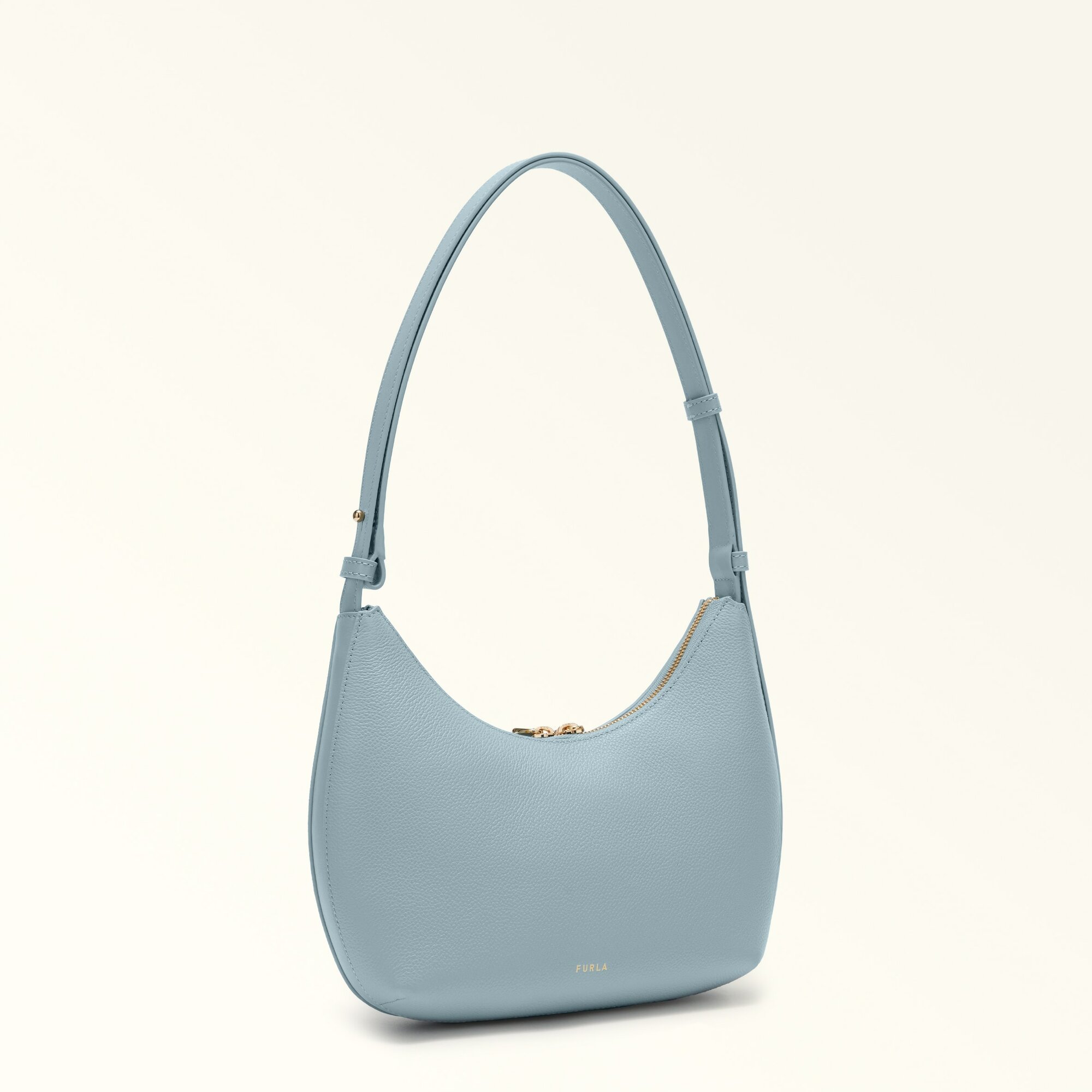 Сумка багет FURLA СУМКА FURLA GOCCIA S SHOULDER BAG, фактура зернистая, голубой — фото 1