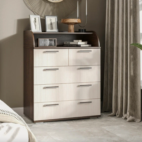 Изображение товара Комод К-1, венге/дуб белфорд ШхВхГ: 800х1020х460 (мм.) с ящиками для хранения, ручки из пластика, ЛДСП