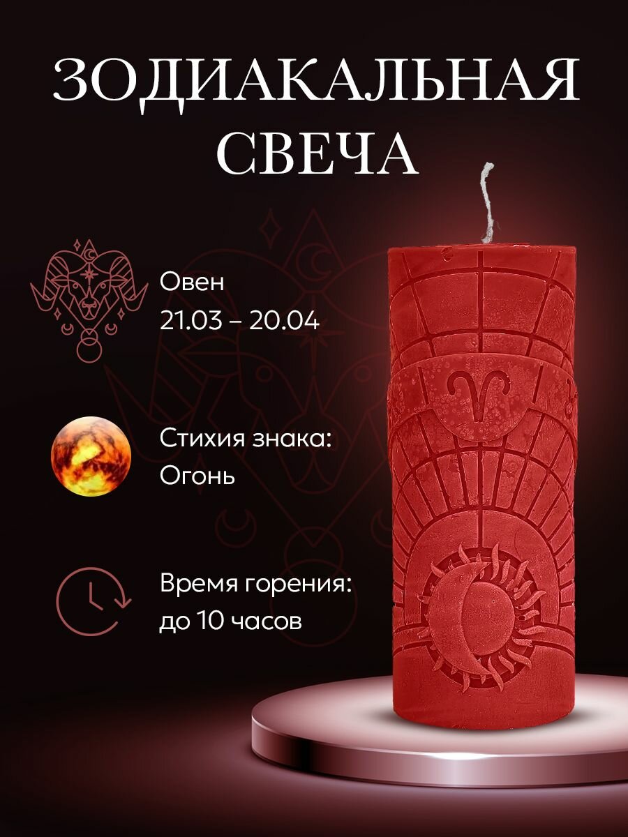 Свеча зодиакальная "Овен" стихия огонь