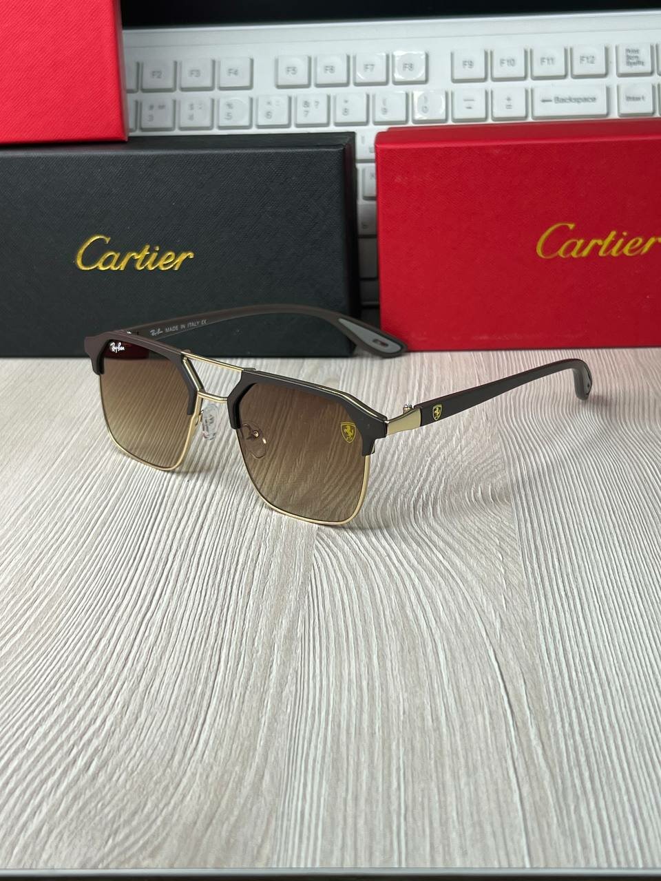 Солнцезащитные очки Ray-Ban, золотой — фото 1