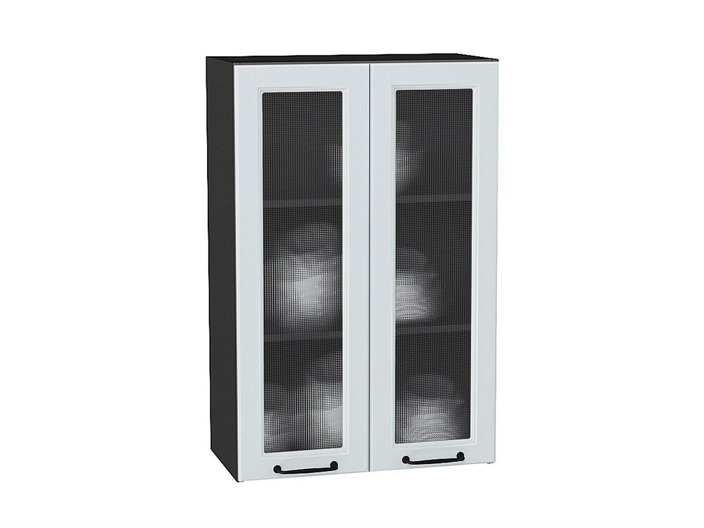 VVT Шкаф верхний с 2-мя остекленными дверцами Ницца Graphite, Blanco, 920, 600, Кризет В*Ш*Г 920*600*318, фасад МДФ/Стекло Blanco, корпус Graphite Blanco