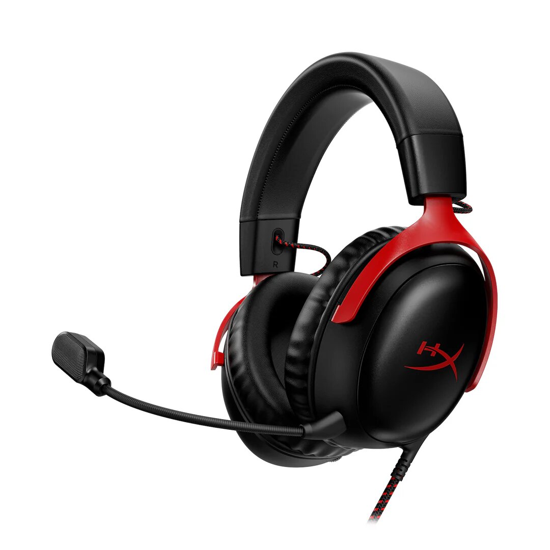 Наушники HyperX Cloud III, 21000 Гц, проводные, накладные, с регулировкой громкости, 727A9AA, красный