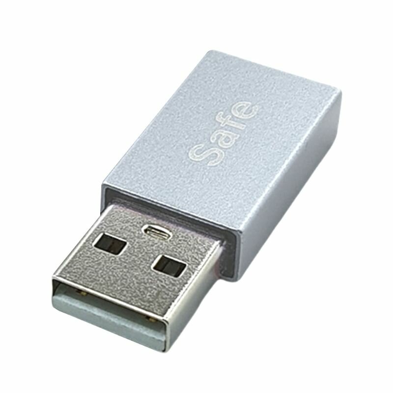 (1 шт.) Блокиратор передачи данных USB от мужчины к женщине-серебристый