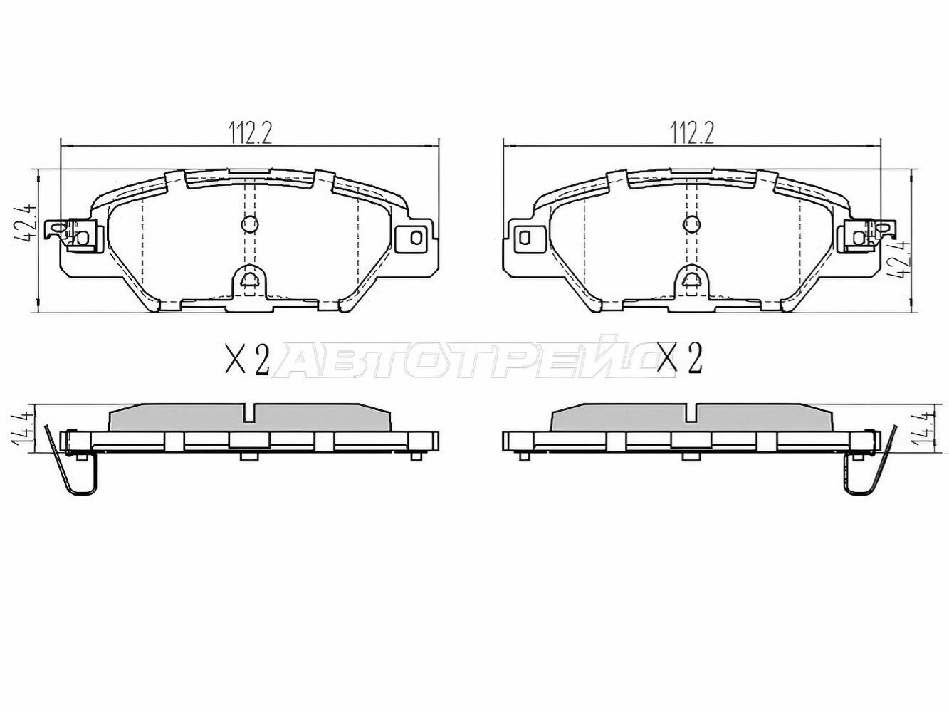 Тормозные колодки задние для Мазда CX-5 арт STKAY02648Z SAT