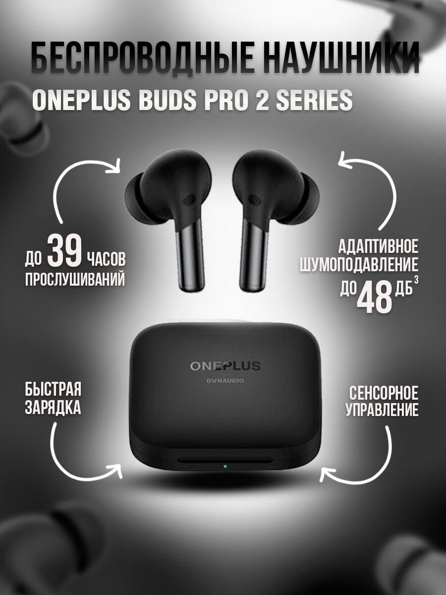 Беспроводные наушники OnePlus Buds 2 Pro Черные, с шумоподавлением