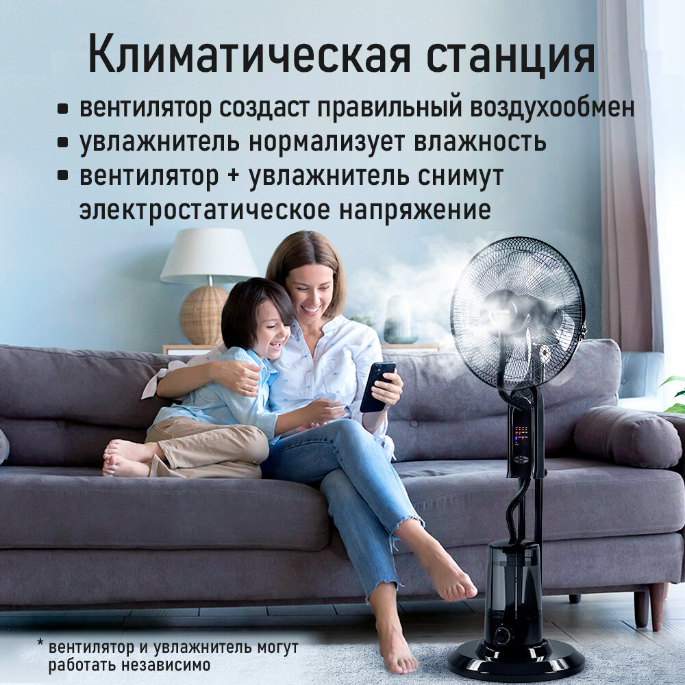 Напольный вентилятор STINGRAY ST-FN4100A черный/серый — фото 1