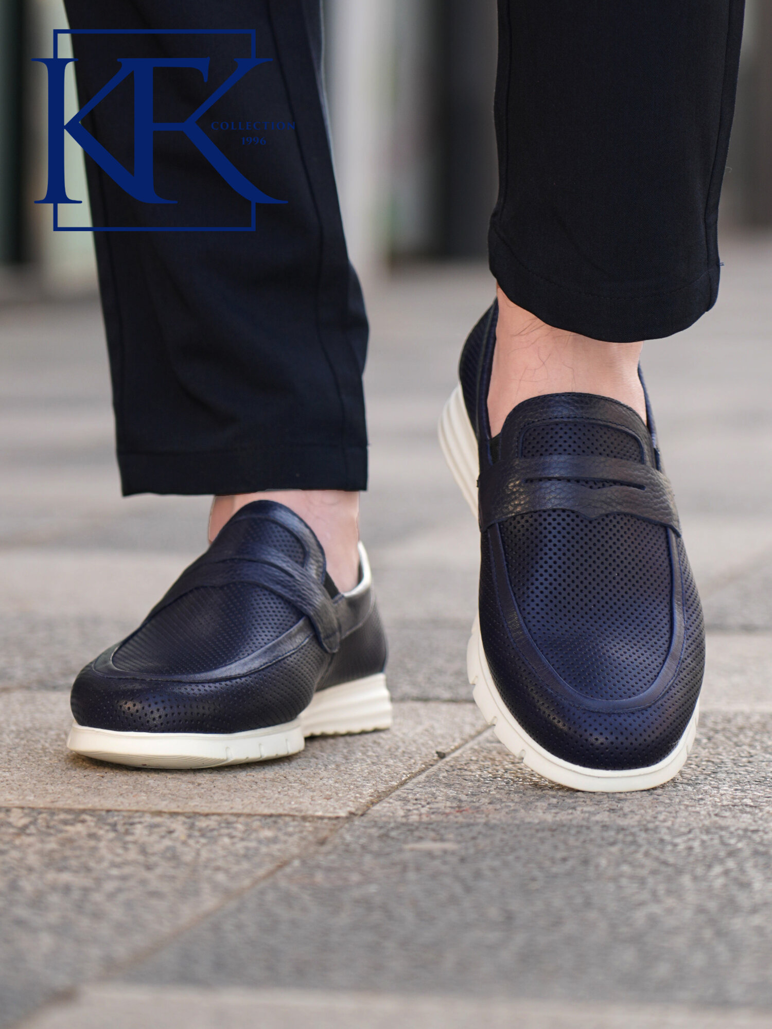 Лоферы KFK KFKLORO, размер 41, темно-синий — фото 1