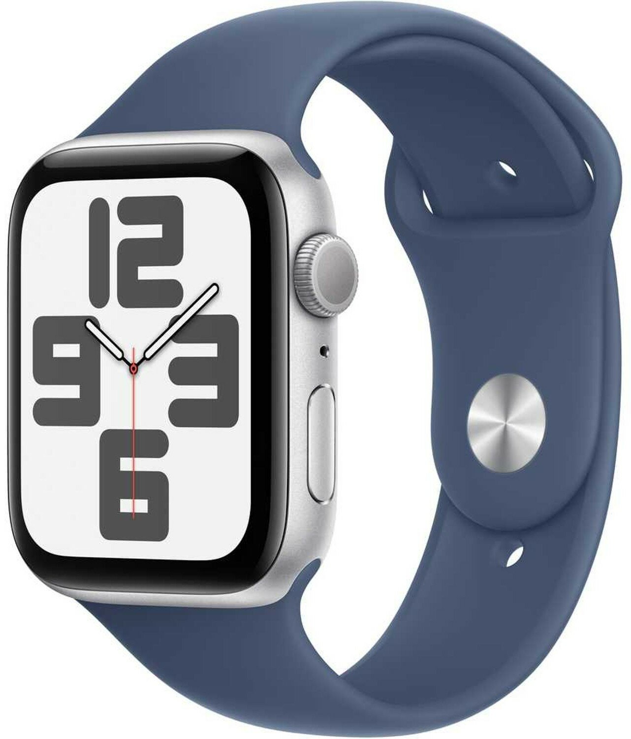 Смарт-часы Apple Watch SE 2024 GPS 40мм Aluminum Case with Sport Band S/M, Silver серебристый с синим ремешком MXEC3LL/A